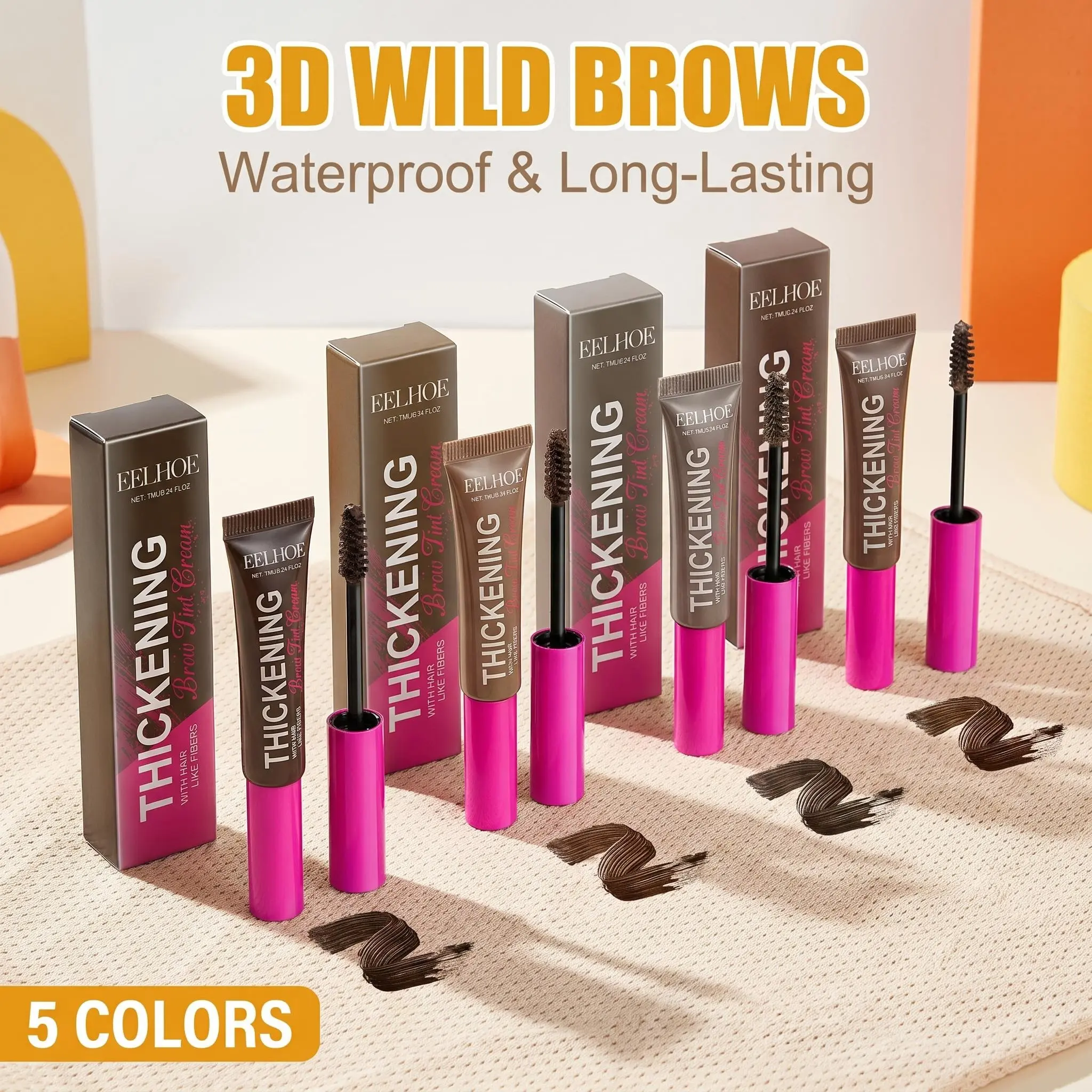 Fiber Brow Dye - Waterproof, Smudge-Proof Eyebrow Product Ideal for Natural Makeup, Targets Sparse Brows for Fluffy, Full Results, Eyebrow Products, Fluffy Brows