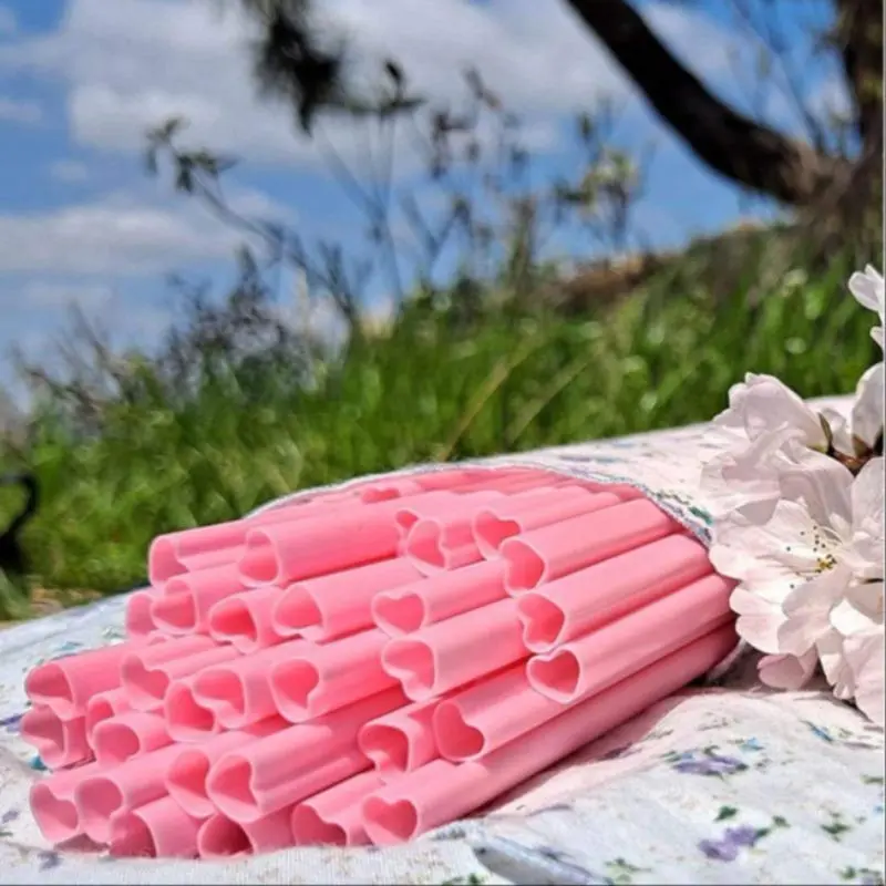 Heart Shaped Reusable Drinking Straws, Cute Straws, 10/30pcs Reusable Plastic Straws, Suitable for Wedding Party Supplies, Drinking Supplies for Home Kitchen Party