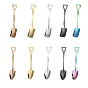 10-Pack Stainless Steel Ice Cream Spoons Creative Shovel Design Dessert Spoons Elegant Durable Coffee Tea Spoons for Home Restaurant Use