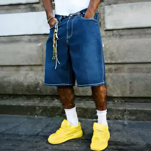 Men's Solid Color Capris Jeans, Casual Comfy Capris Denim Pants for Summer, Fashion Men's Bottoms for Daily Wear