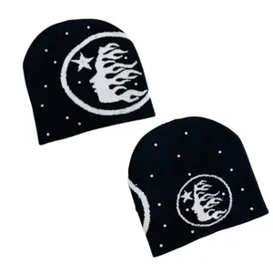 Hell-star Trendy unisex beanie hat with cool graphic design – soft knit, comfy fit, perfect for daily street looks