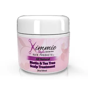Kimmie Stylz Biotin & Tea Tree Scalp Treatment (2oz.), Promotes Healthier Scalp & Stronger Hair Growth, Stimulates Blood Flow to Scalp, Moisturizer & Conditions Scalp & Hair