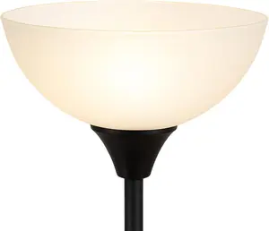 Glass Lamp Shade Replacement for Floor Lamp – Frosted Glass, 12" Diameter, 1.72" Opening, 4.75" Height – Lamp Shade for Floor Lamps, Replacement Glass for Floor Lamps (White)