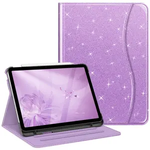 Fintie Protective Case for iPad Air 11" (M4/M3/M2), Glittery Design, Multi-Viewing Angle Cover w/Pencil Holder & Pocket, Auto-Wake/Sleep, Case Tint