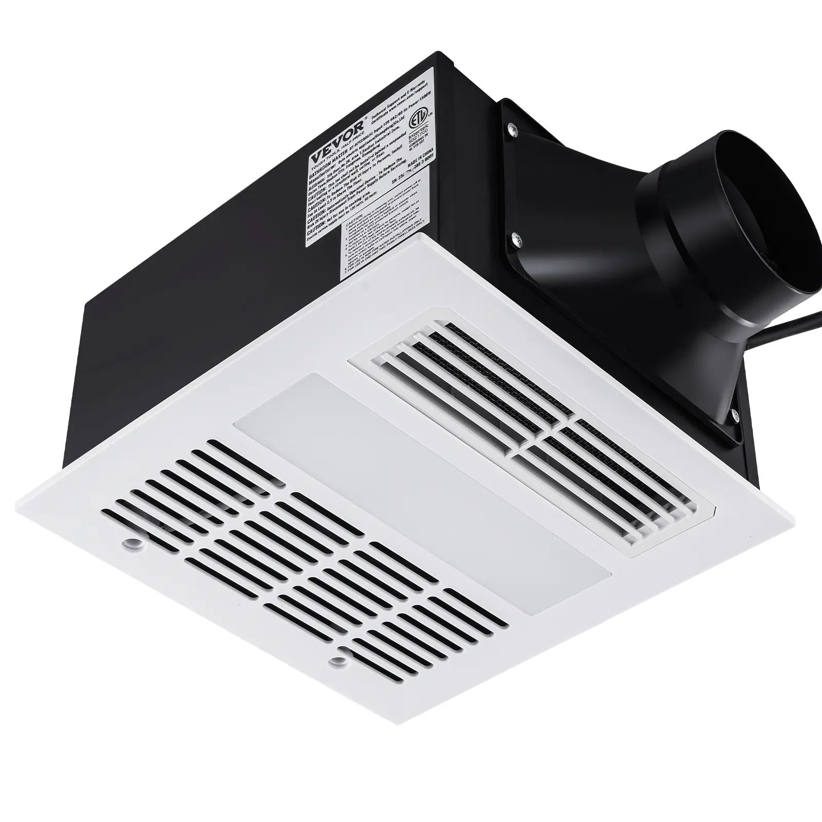 【Summerfinds】VEVOR Waterproof Ceiling Mount Exhaust Fan with LED Ceiling Light - 110 CFM High-Efficiency Ventilation Ventilator, 1.5 Sones Low Noise, Energy-Saving Galvanized Steel, No Attic Access Needed for Multiple Types, Ideal for Laundry Room, Waterp