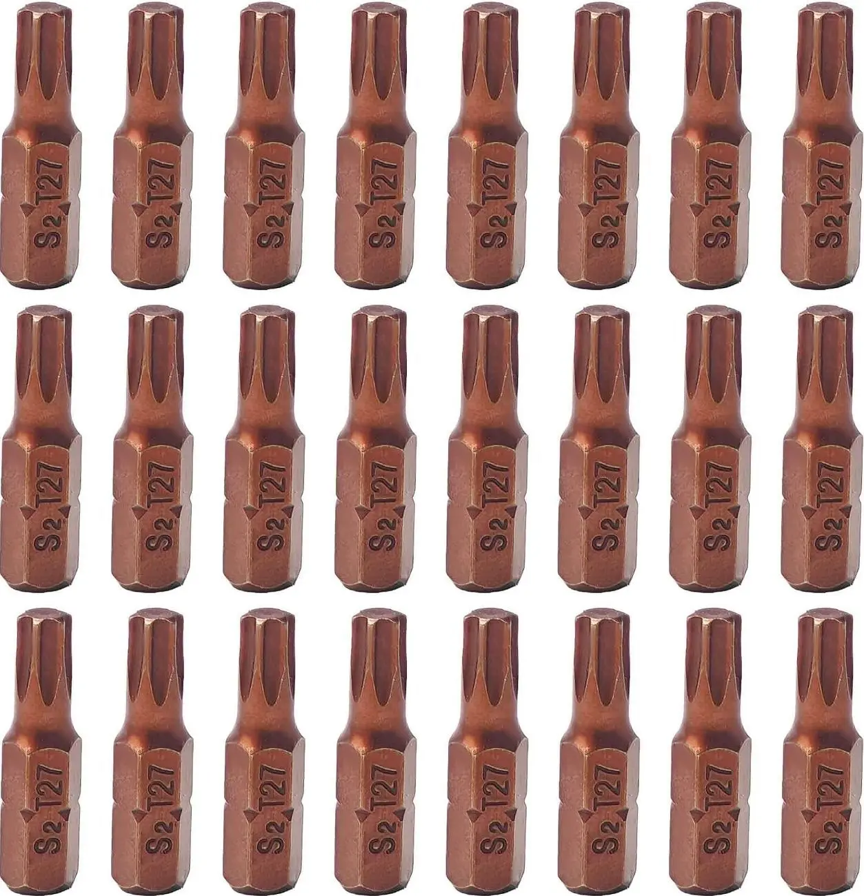 25Pcs T27 Hex Bit Set, 1 Inch Inner Hexagon Screwdriver Bits, 1/4" Hex Shank S2 Steel, 6 Point Allen Bit Set for Power Drill & Hand Tools