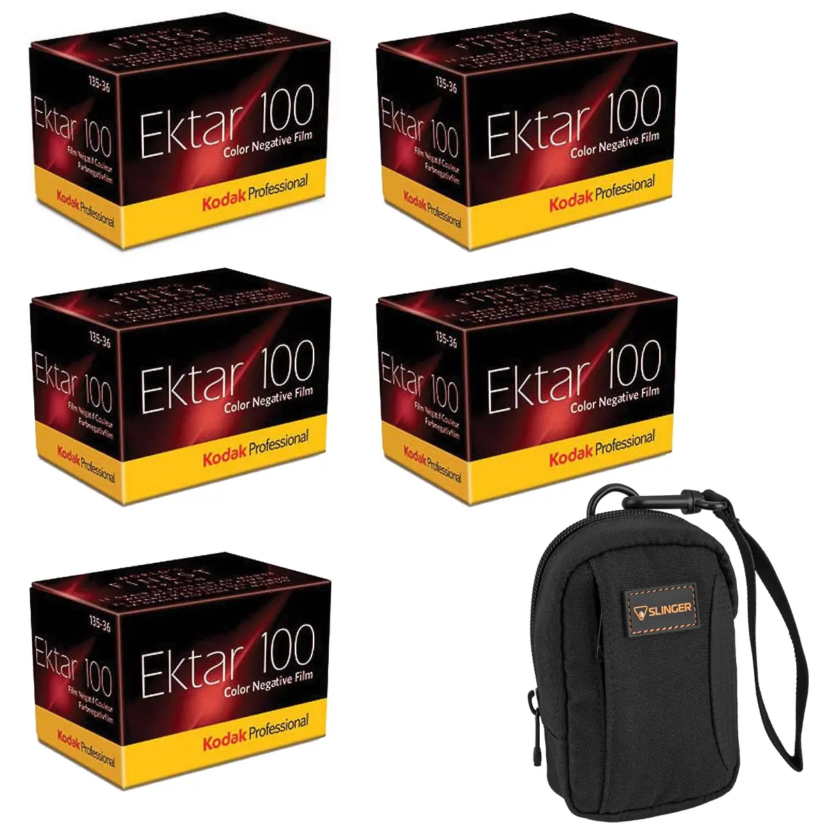 Kodak Ektar 100 Color 35mm Negative Roll Film, 5-Pack, with Camera Bag Accessory, Accessories