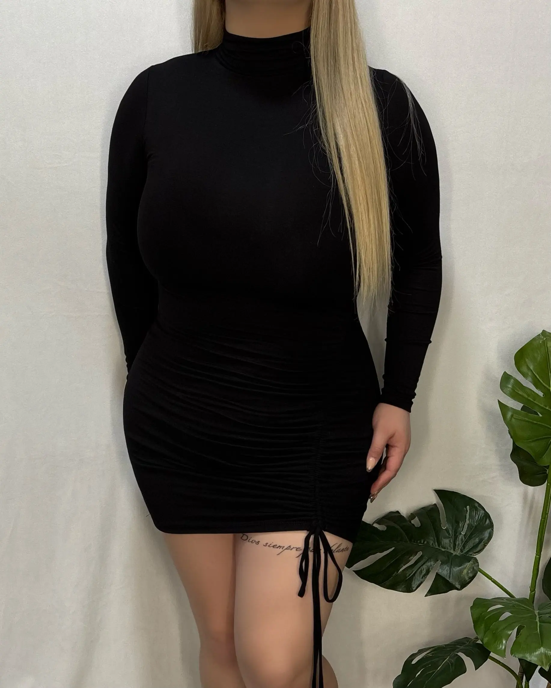 Khloe Turtle Neck Dress (Black)
