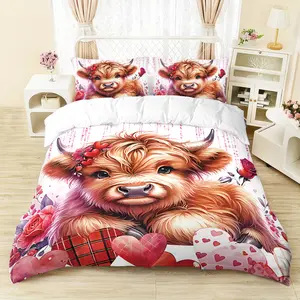 3-piece set (1 duvet cover+2 pillowcases, no core), soft, warm, skin friendly, breathable, simple, high-end, light luxury, romantic, essential for couples, hotel, bedroom, guest room and dormitory decoration bedding Soft Bedding Sets