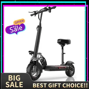 Pikabike Q2 Electric Scooter Adults, 1200W Peak Motor, 45 Miles Range Electric Scooter with Seat, 25MPH Top Speed, 10" Off Road Tires Scooter, Dual Suspesnsion, Folding Commuting E Scooter for Adults