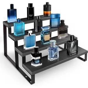 Cologne Organizer for Men,4 Tier Perfume Organizer for Dresser  Cologne Stand with Anti-Slip Washers for Party,Makeup,Figures,Cupcake,Perfume,Dessert,Display Risers Stand for Organize