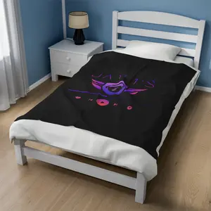 Jay's 1's Black Velveteen Plush Blanket