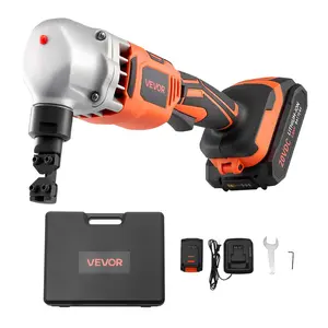 VEVOR Cordless Metal Nibbler, with 18 V 2000 mAh Battery, 1200 RPM Brushless Motor, Electric Nibbler Metal Cutter with Plastic Carrying Case for Cutting Stainless Steel, Aluminum, and Copper Sheet