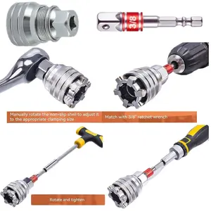 Hex Socket Adapter Set (10–19mm) – Repair Tool for Drill & Wrench-hex socket tool