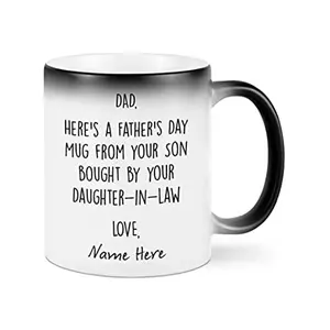 Personalized [SEND CUSTOM VIA MESSENGER] Here's A Father's Day Mug From Your Son Bought By Your Daughter In Law Mug, Happy Father's Day Gift For Dad Mug, Birthday Gifts, Christmas Gifts, Custom Name Color Changing Mug