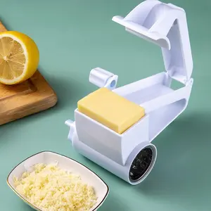 Rotating Handheld Cheese Grater, Multifunctional Plastic Kitchen Tool, Adjustable Handle, Reusable, Ideal for Cheeses & Chocolates, Kitchen Shredder, Rotary Cheese Grater