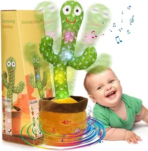 EMOIN Talking Cactus Toy, Interactive Toys Dancing Cactus Toy Mimicking Repeating What You Say, Toddler Infant Baby Toys Gifts for 6 7 8 9 10 Month Old Baby LED Musical Toy