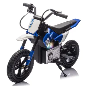 24V Kids Ride On Electric Toy Motocross Motorcycle,200W High Speed Hub Motor,Rear wheel shock absorber,Adjustable speed,LED breath lamp,Bluetooth,Music,Speeds 3.11-9.32MPH For Kids Aged 5-12