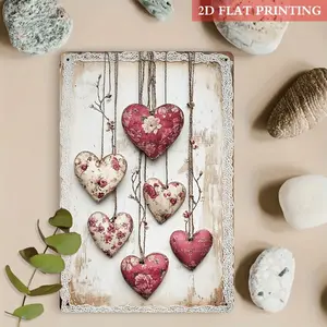 Vintage Inspired Heart Shaped Metal Wall Art with Floral Accents for Rustic Home Cafe and Creative Spaces Perfect for Valentines Day Anniversaries and Unique Room Decor
