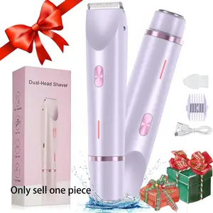 Electric Hair Trimmer for Women, 1 Count Cordless Rechargeable 2-in-1 Body and Facial Double-Head Hair Removal Trimmer for Face, Underarm and Legs, High Quality Trimmer, Dual Head Trimmer
