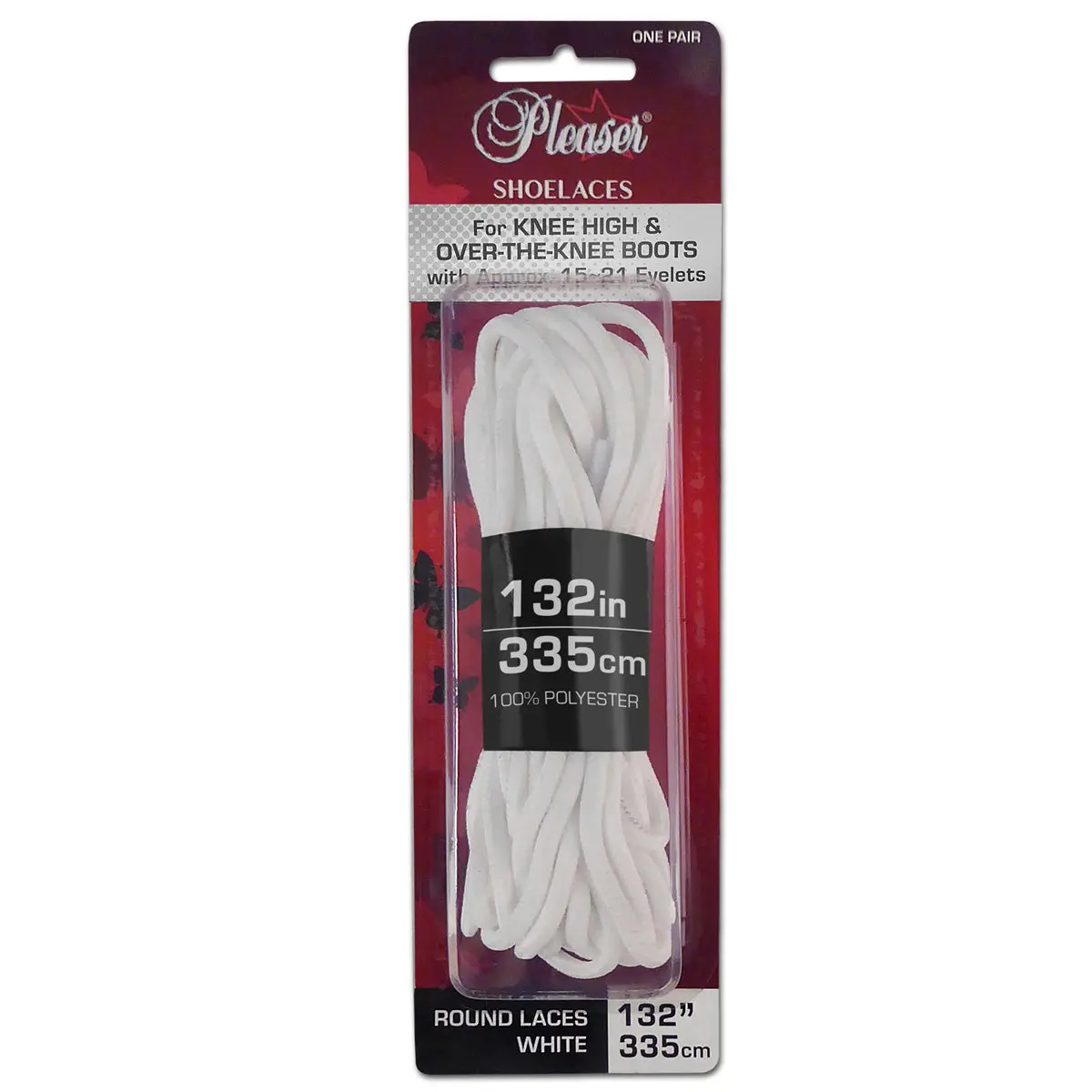 White Round Replacement Shoelaces - 132 in (11 ft) Extra Long Boot Laces for Mid-Calf & Knee-High Footwear, Mid-Calf Fit, Authentic Look, Boosts Boot Game for Secure Fit, Replacement Laces, 335 Cm, Rope Shoelaces