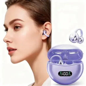 Wireless Open-ear Headphone, TWS Earbudswith Charging Case, Stereo Sound Earphone forAndroid & lphone, Bluetooth-compatible Earbudsfor Sports, Purple Audio Earbuds Gift, EarphoneProtective Case, Wireless Bt Headphones