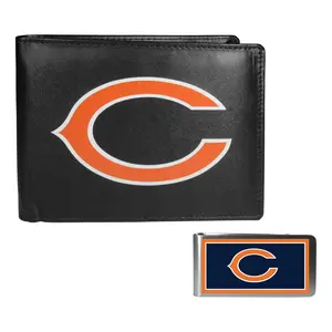 Siskiyou Sports NFL Leather Bi-fold & Color Money Clip