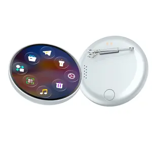 ABS Smart Digital Badge Dynamic Electronic Display Bluetooth Brooch Photo Video GIF Pin Touch Screen Lightweight 500mAh Long Battery Life Portable Multifunctional 2D Anime Game Goods Colle