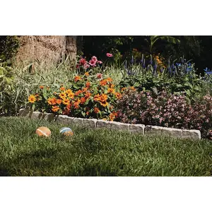 Suncast rp BSE10TG Suncast Border Stone Edging, 10Ft Length, Outdoor, Resin Edging, Rectangular Shape