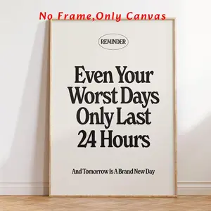 Positive Quote Print Wall Art, Fashionable Canvas Poster, Vintage Home Decor, Inspirational Quotes, DIY Frame Included, Canvas Prints