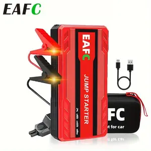 EAFC Multifunction Car Jumpstarter with Emergency LED Lights, USB Charging, 12V 3.0L Gasoline Engine Compatible, High-Capacity Lithium Battery-Polymer, Compact Design for Travel & Road Trips, Road Triking Accessory | Sleek Portable Jump Starter