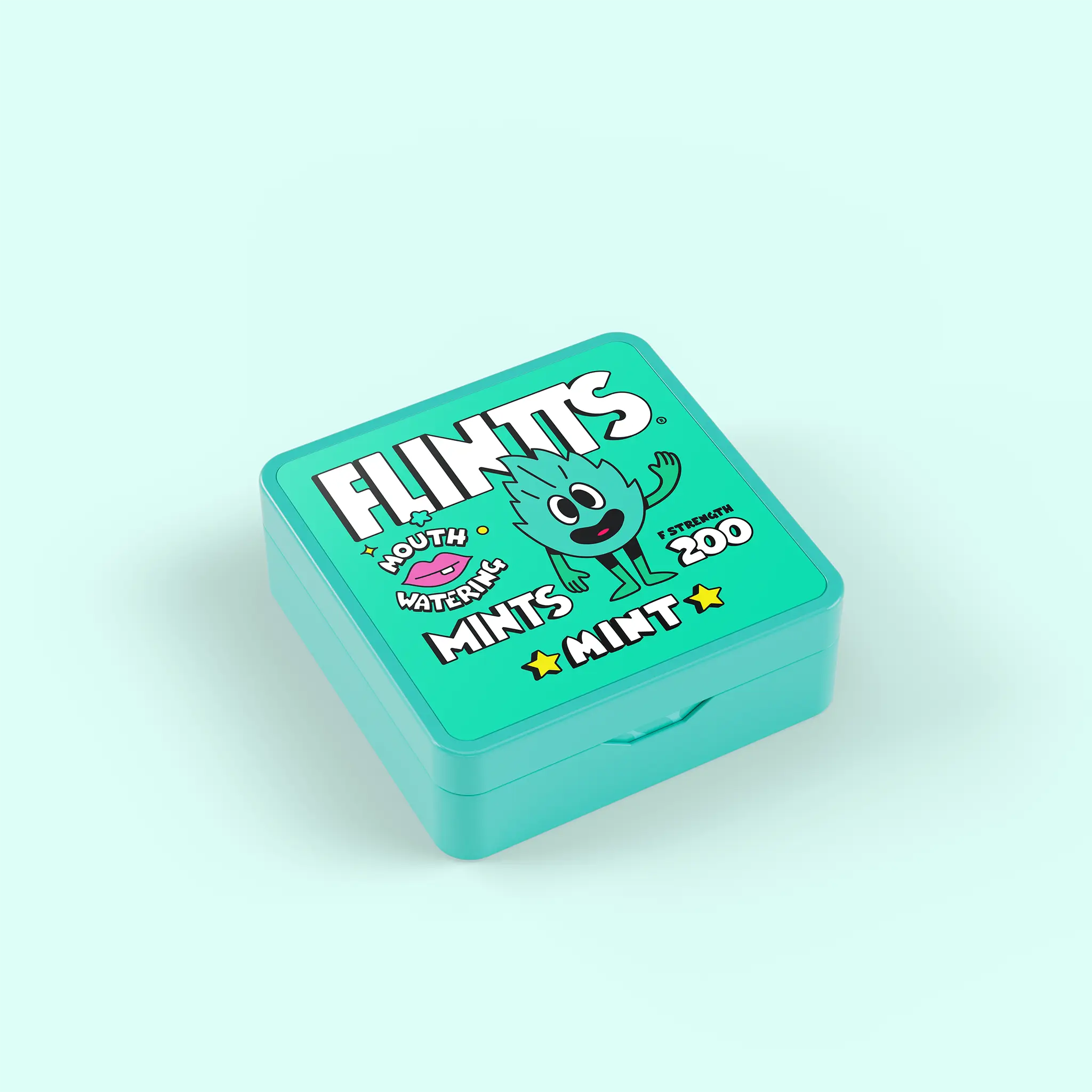 Flintts Mouth Watering Mints: Mint F-Strength 200, Sugar-Free & Vegan, Dry Mouth Mints
