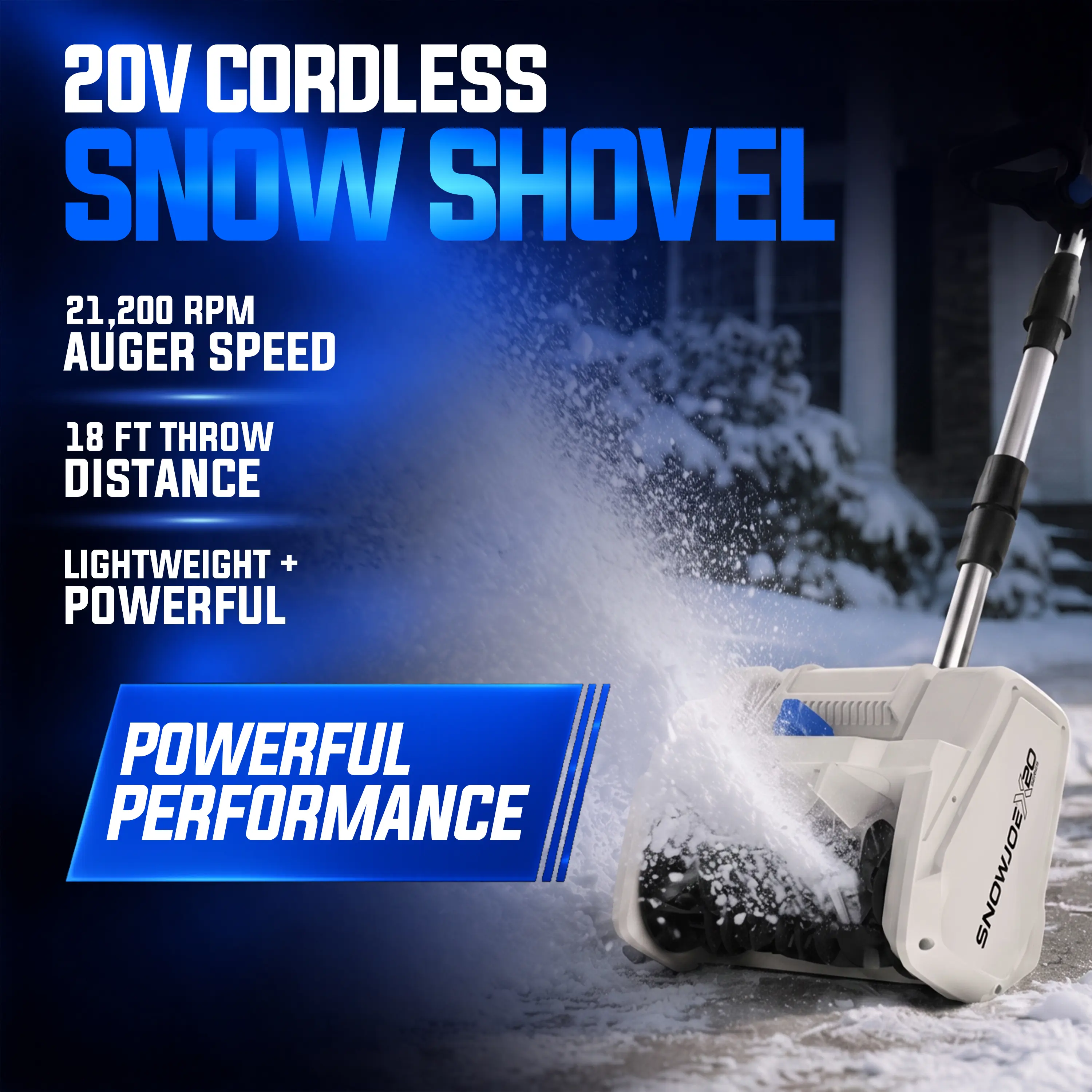 Clear Snow Fast! SNOWJOE 20V Cordless Snow Shovel Kit | Rechargeable Battery + Charger