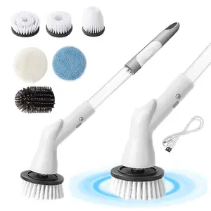 Electric Spin Scrubber, 1 Count Rechargeable Shower Scrubber with Replaceable Brush Head, Multifunctional Cleaning Tool for Bathroom, Kitchen, Car, Power Scrubber
