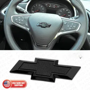 Gloss Black Steering Wheel Bowtie Overlay Chevy Silverado 2014-2024 Emblem Badge