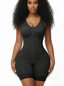 Women's Shapewear Bodysuit, Underwear, Vest Design, Fajas Waist Cincher, Memory Steel Bone + Buckle, Adjustable, Daily Shape & Running Yoga