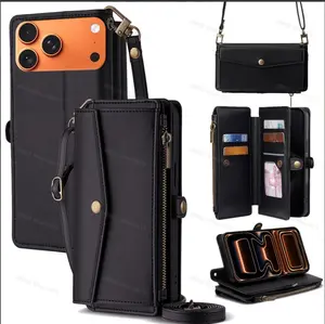 Zippered Crossbody Phone Case,Suitable for iPhone 17，16, 15, 14, 13, 12, 11 Pro Max,