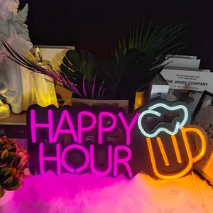 Adjustable USB Powered Neon Sign, Beer Neon Light Wall Decor for Home Bar Club Cafe Hotel Decoration, Birthday Wedding Party Signs