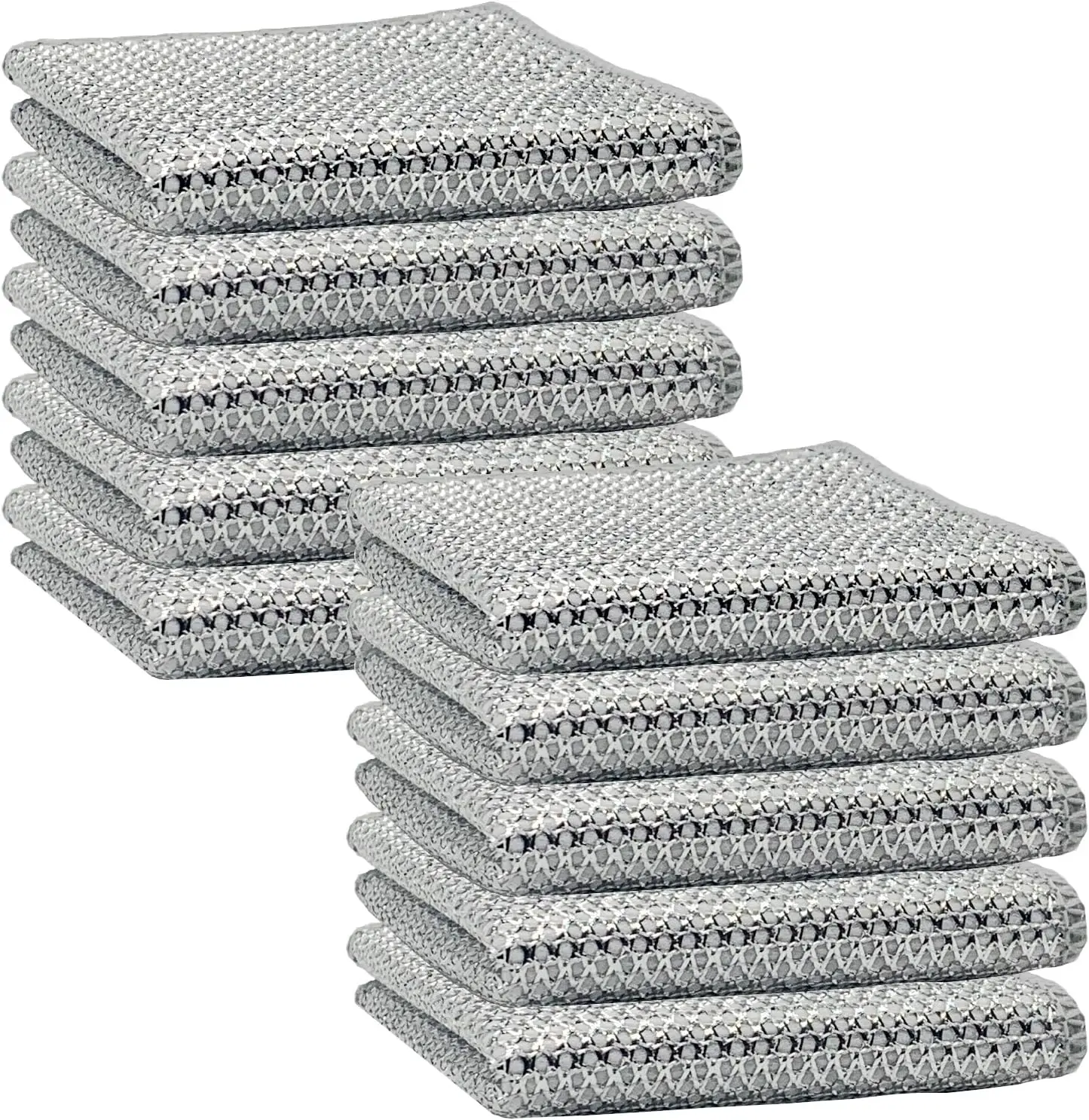 10PCS Set Non-Scratch Steel Wool Dishcloth Multi Purpose Durable Reusable Cleaning Pads for Kitchen Bathroom Home
