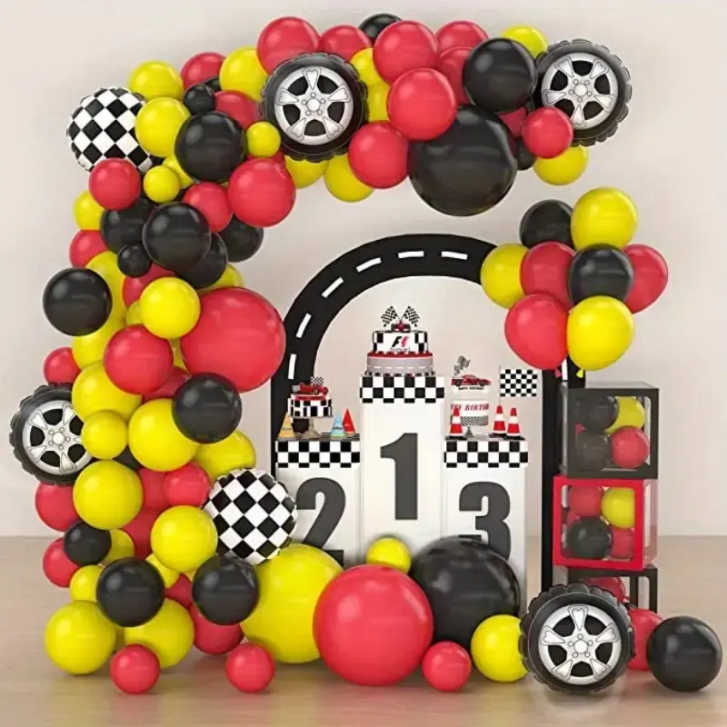 Racing Car Balloon Arch Garland Set Birthday Party Baby Shower Theme Party Decoration Balloons