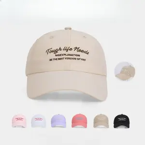 2026 New Washed Cotton Embroidered Letter Graphic Baseball Cap, Unisex Trendy Outdoor Sun Hat, Lightweight Quick-Dry Water-Resistant for Spring Summer, Graphic Hat