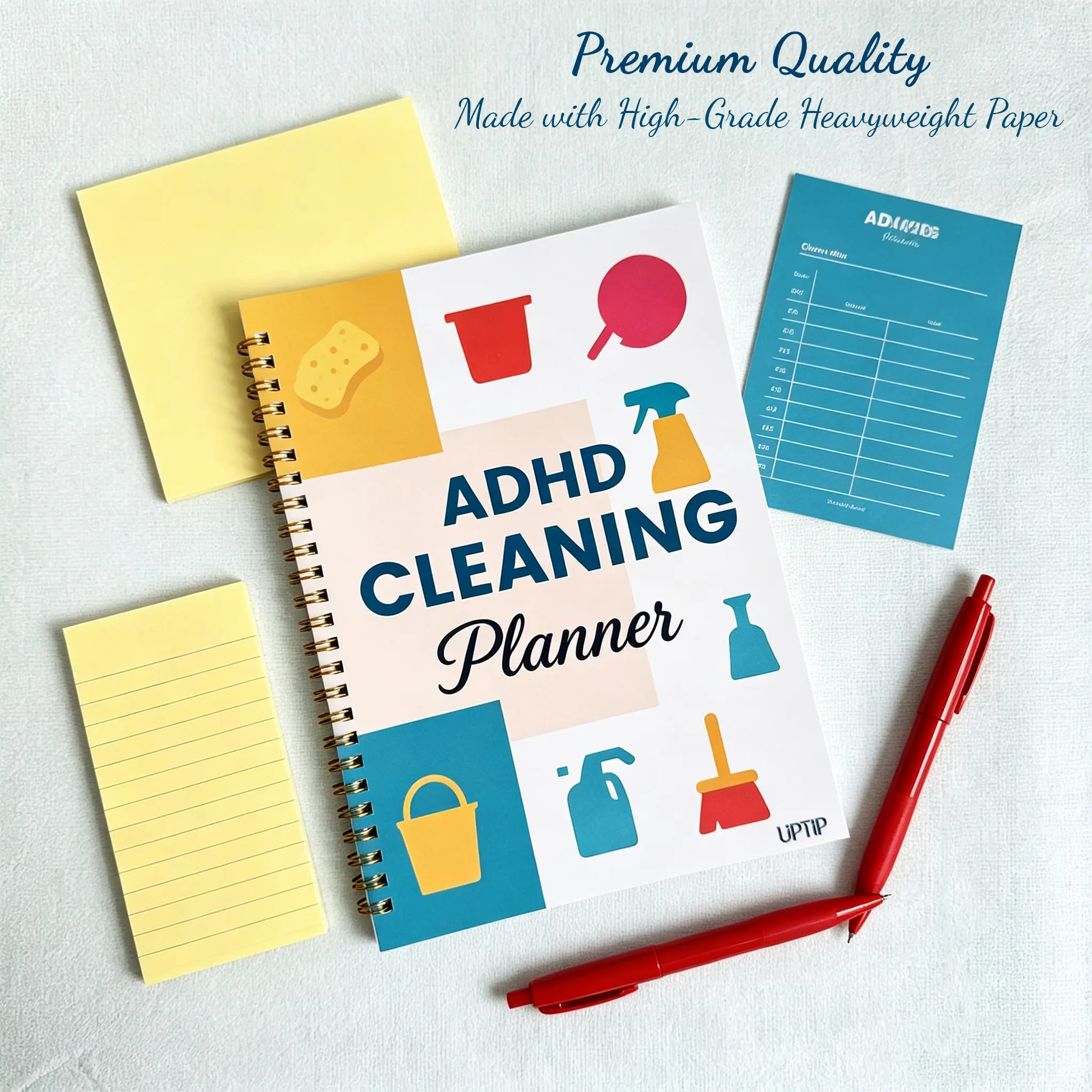 ADHD Cleaning Planner & Chore Checklist Notebook, Home Management Planner with Habit Tracker, Pre-Filled Cleaning Schedule, 4-Season Household Maintenance Guide and DIY Cleaning Tips