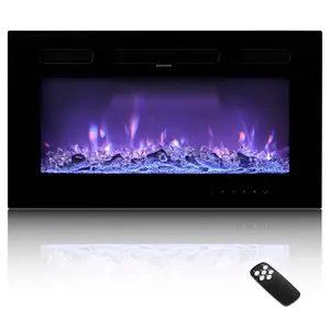 VEVOR 50 inch Electric Fireplace,  Wall Mounted Recessed Fire Place with Remote Control, Timer, 1500W, Adjustable Flame Color Brightness, Touch Screen, Overheat Protection, for Living Room,Bedroom
