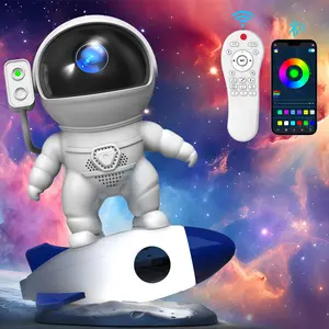DEMILARE Rocket Man Galaxy Projector - Portable Astronaut-Themed LED Light with Timing Mode, 12 Galaxy Designs, HD Quality, Audio Function, Perfect Decorative Night Light for Bedrooms (Ideal for Mother's Day Stock Up),