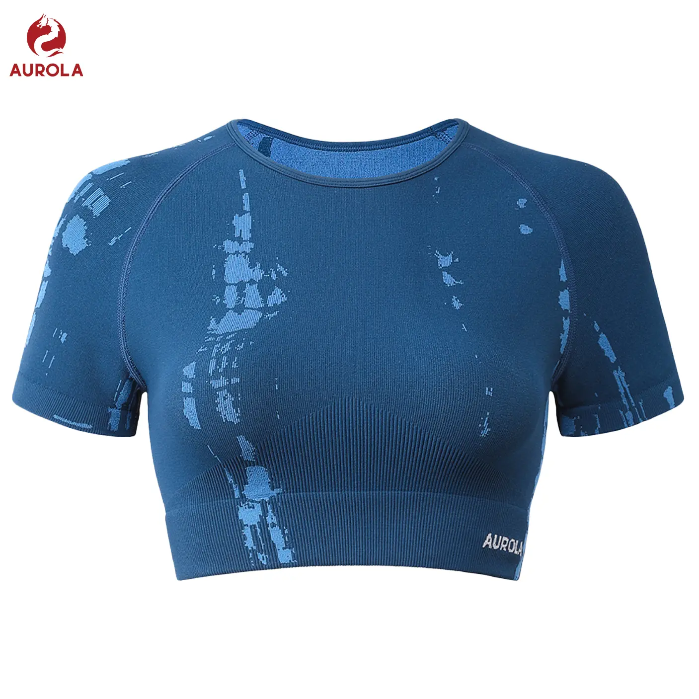 AUROLA Serpent Snake Seamless Workout T-Shirts for Women,Short Sleeve Crop Top Gym Yoga Athletic Shirts Tee tiktokshopbacktoschool