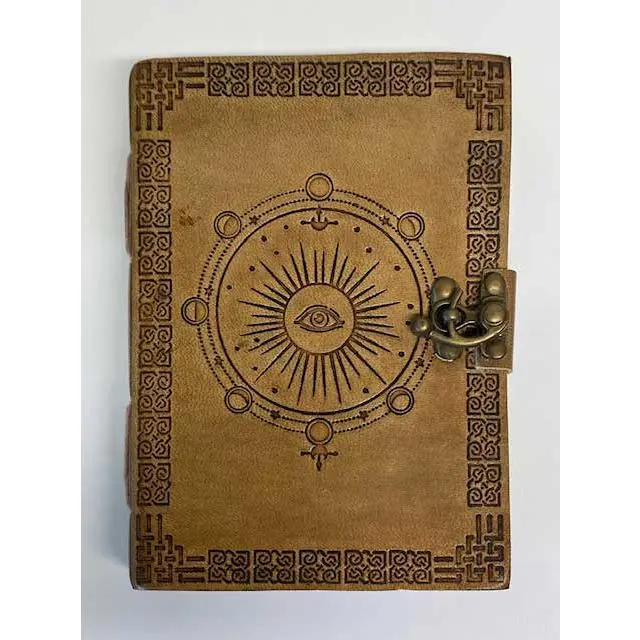 Moon Phase Embossed Leather Journal 5x7 with Latch Moon Phase Embossed Leather Journal 5x7 with Latch