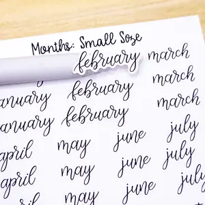 Months Planner Sticker Sheet Bujo Calligraphy