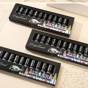 12 Color Smooth Gel Eyeliner Pencil Set, Professional Long-Lasting Anti-Smudge Eyeliner, Rich Pigment and Soft Texture, Cosmetic Makeup Artist & Beauty Lover