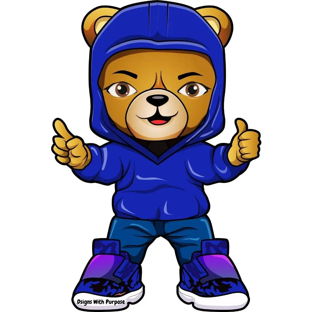 Cool Teddy Bear 3" Sticker