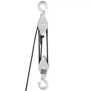 VEVOR 4400 lbs Breaking Strength 100 FT Rope Pulley Hoist, 5:1 Lifting Power Heavy Duty Pulley System with 2pcs Soft Loops, Metal Wheels Bearing Structure, Block and Tackle for Lifting Heavy ObjectsSummervibes